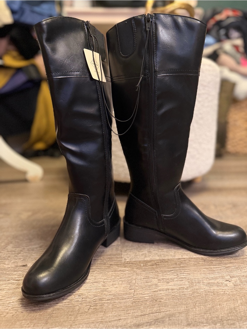 St. John’s Bay Delwood Black Knee High Riding Boots Size 7 NWT